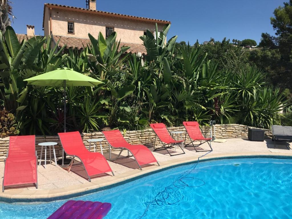 Villa Les Yuccas - Pool - Sea View Cagnes-sur-Mer Eksteriør bilde