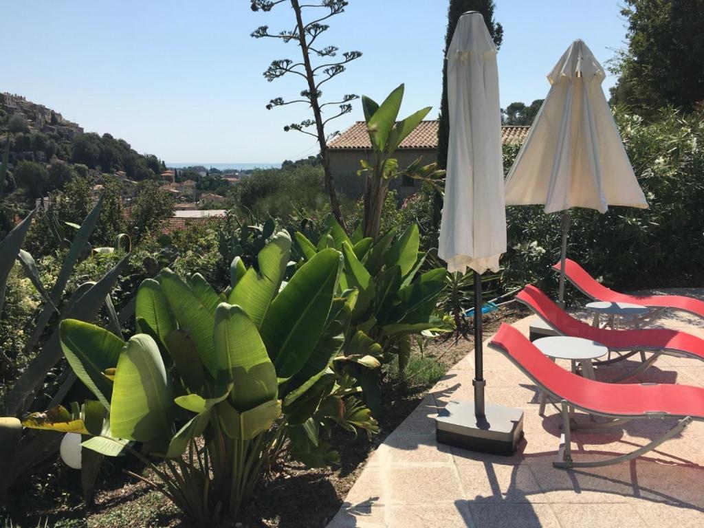 Villa Les Yuccas - Pool - Sea View Cagnes-sur-Mer Eksteriør bilde